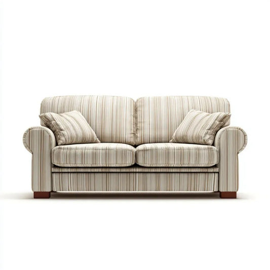 Dwuosobowa sofa tapicerowana beżowo-kremowo-brązowa 160 x 90 x 90 cm