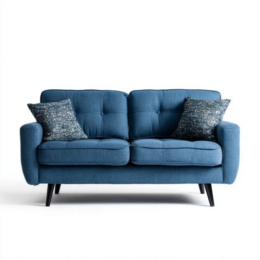 Granatowa sofa dwuosobowa z tkaniny 160 × 85 × 90 cm